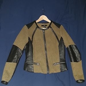 H&M Olive green/faux leather jacket